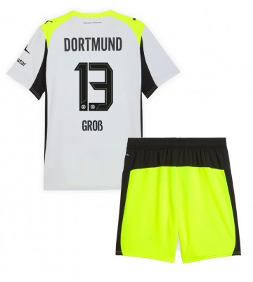 Borussia Dortmund Pascal Gross #13 Bortaställ Barn 2025-26 Kortärmad (+ Korta byxor) Borussia Dortmund Pascal Gross #13 Bortaställ Barn 2025-26 Kortärmad (+ Korta byxor)